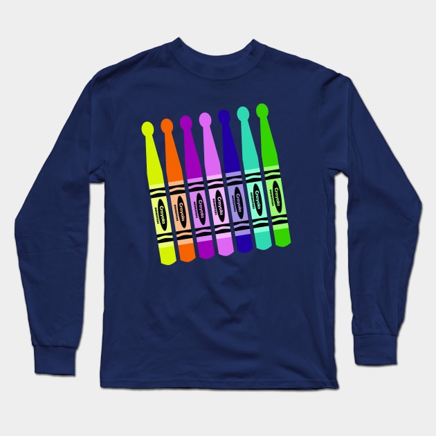 Drumstick Crayons Long Sleeve T-Shirt by drummingco